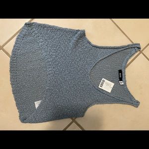 Urban Outfitters BDG Blue Crocheted Sheer Crop Top